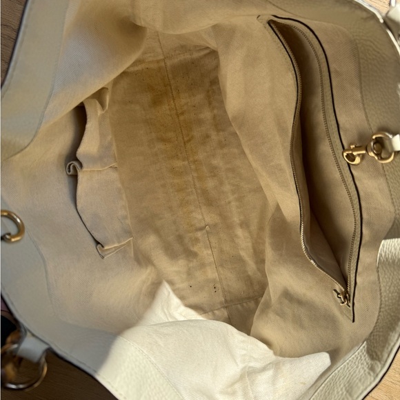 Gucci Raffia Bamboo Linen Leather Tote Bag Navy White - Picture 6 of 7